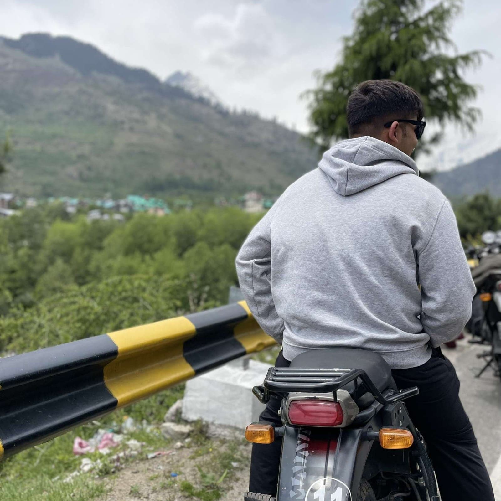 me riding a bike through the mountains