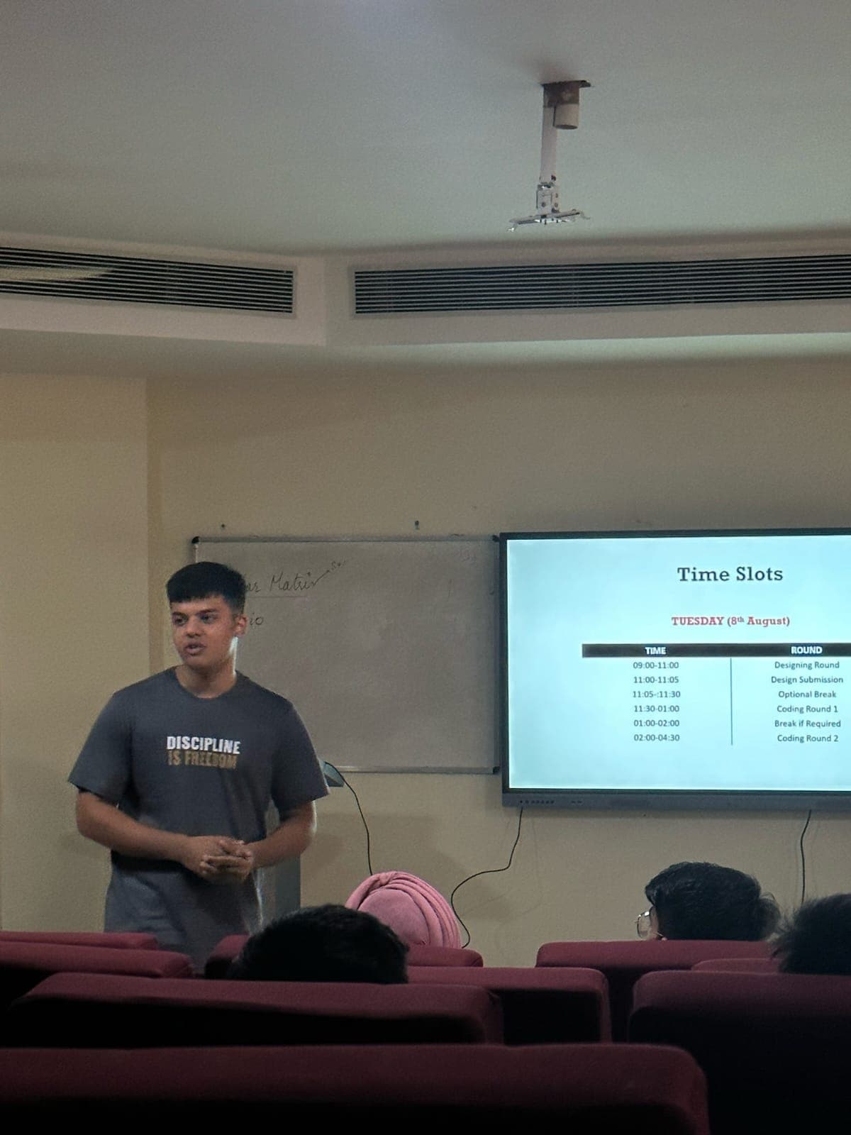 me a giving the introductory session at my college hackathon